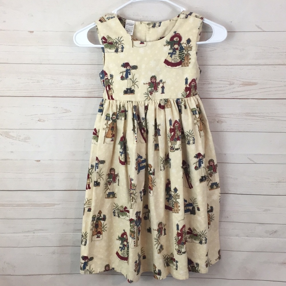 Winter Snow-people Pinafore dress  size Small 5-6